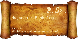 Majercsik Szabolcs névjegykártya